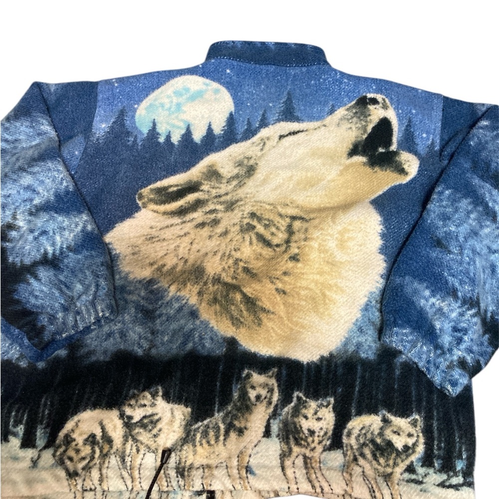 Cabin Fever Vintage Men’s Jacket Wolf Print Medium